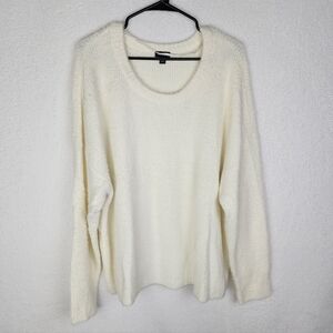 TORRID Ivory Fuzzy Knit Crop Pullover Sweater 3